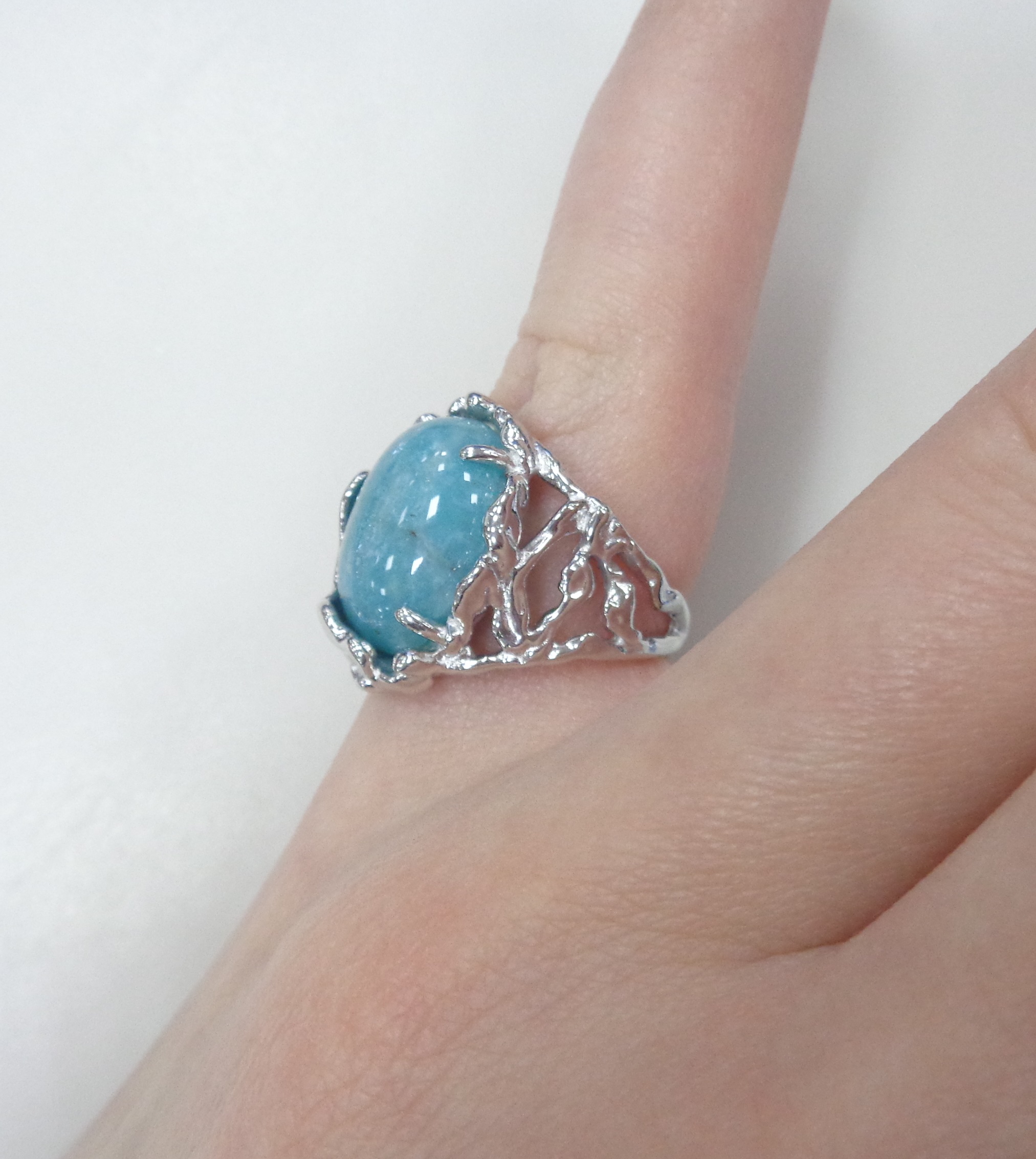 Серебряное кольцо с амазонитом